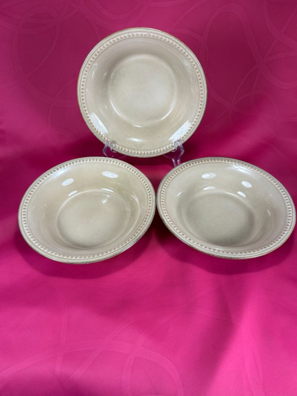 set of 3 Pier 1 Imports Spice Route Sesame stone ware bowls